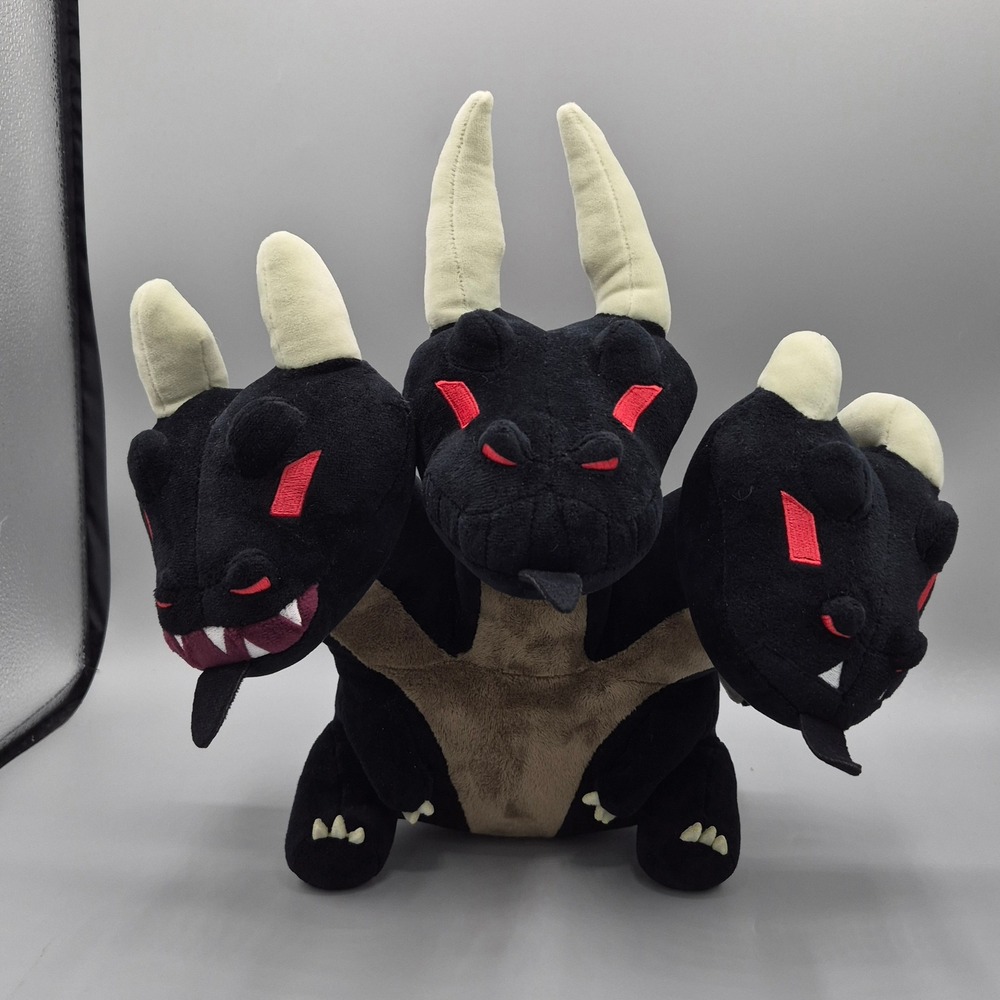Makeship King Black Dragon KBD Three Headed Hydra Plush Black Mythical Fantasy